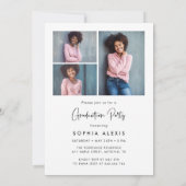 Moderne witte overlay 4 Fotogradatie Partij Kaart (Achterkant)