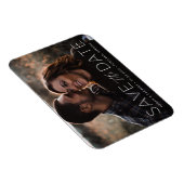 Moderne witte overlay save the date foto magneet (Rechterzijde)