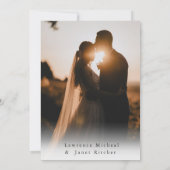 Moderne witte overmatig foto minimalistische uitno save the date (Achterkant)