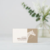 Moderne witte paard zeefdruk op Kraft Visitekaartje (Staand voorkant)