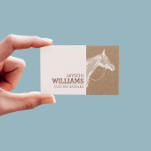 Moderne witte paard zeefdruk op Kraft Visitekaartje