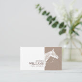 Moderne witte paard zeefdruk voor boeren visitekaartje (Staand voorkant)