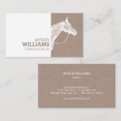 Moderne witte paard zeefdruk voor boeren visitekaartje (Voorkant / Achterkant)