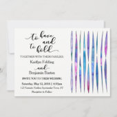 Moderne Witte Paarse, Roze, Blauwe Waterverf Bruil Kaart (Voorkant)