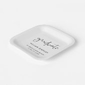 Moderne witte papieren bordjes met script voor afs (Gebogen)