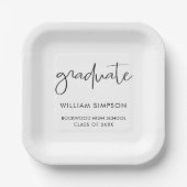 Moderne witte papieren bordjes met script voor afs (Voorkant)