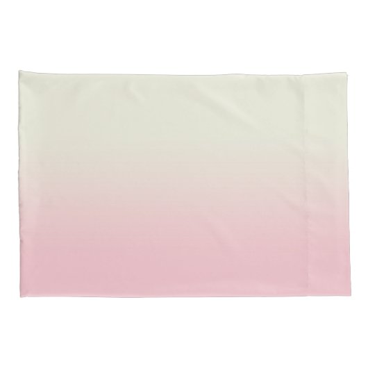 Moderne witte pastel roze ombre gradiënt kussensloop (Achterkant-Rechts)