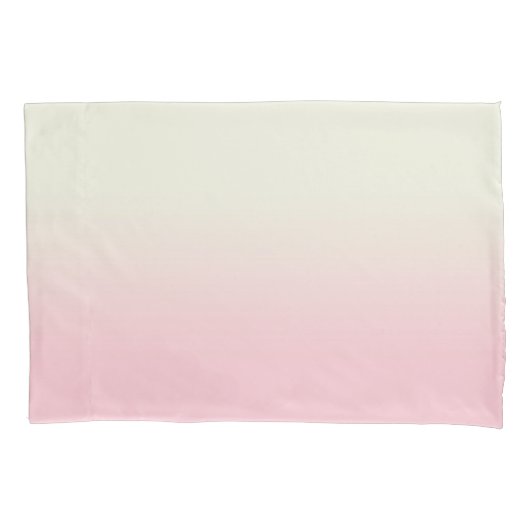 Moderne witte pastel roze ombre gradiënt kussensloop (Voorkant-Links)