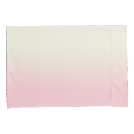 Moderne witte pastel roze ombre gradiënt kussensloop (Voorkant-Rechts)