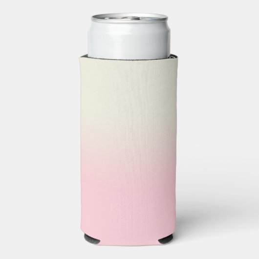 Moderne witte pastel roze ombre gradiënt seltzer blikjeskoeler (Seltzer Achterkant)