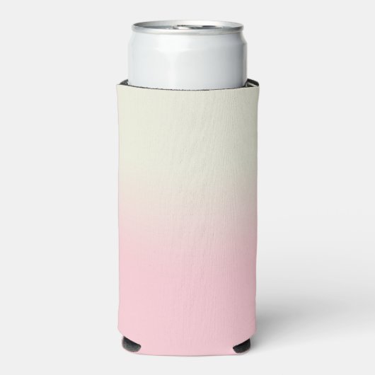 Moderne witte pastel roze ombre gradiënt seltzer blikjeskoeler (Seltzer Voorkant)