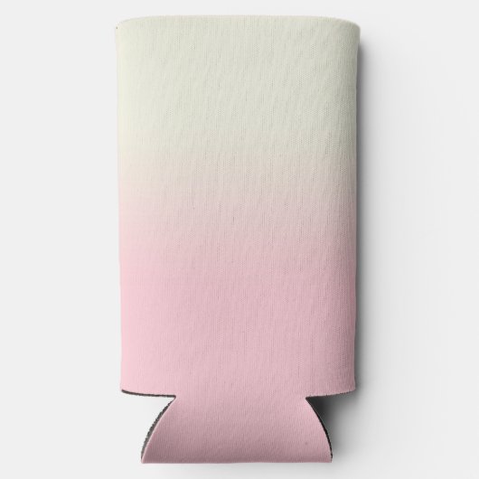 Moderne witte pastel roze ombre gradiënt seltzer blikjeskoeler (Achterkant)