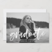 Moderne witte penseel schrift verjaardagsfeest kaart (Voorkant)