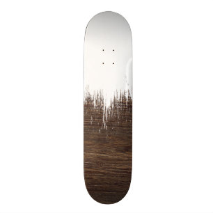 Moderne witte penseelstreken verven roestbruin hou skateboard