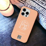 Moderne witte perzik bedrijf logo qr code iPhone 15 pro max hoesje<br><div class="desc">Modern wit op perzik zakelijke logo code. Een eenvoudige en efficiënte manier om uw bedrijf te adverteren.</div>