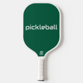 Moderne witte PICKLEBALL tekst op Hunter Green Paddle (Achterkant)