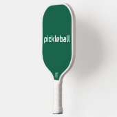 Moderne witte PICKLEBALL tekst op Hunter Green Paddle (Links)
