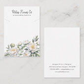 Moderne Witte Pioenen Bloemen Bunch Ketting Displa Contactkaartje (Voorkant / Achterkant)