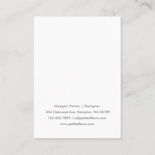 Moderne Witte Pioenen Bloemen Haarclip Display Kaa Contactkaartje (Achterkant)