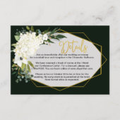 Moderne, witte, platte gouden geometrische zwarte  informatiekaartje (Voorkant)