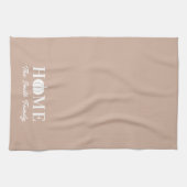 Moderne Witte Pompoen Thanksgiving Familienaam Theedoek (Horizontaal)