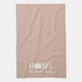 Moderne Witte Pompoen Thanksgiving Familienaam Theedoek (Verticaal)