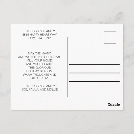 Moderne witte Prettige feestdagen Briefkaart (Achterkant)