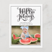 Moderne witte Prettige feestdagen Briefkaart (Voorkant)