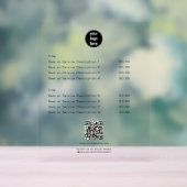 Moderne witte prijslijst QR-code Sociale media Acryl Bord (Neutraal)