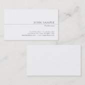 Moderne witte professionele chique minimalistische visitekaartje (Voorkant / Achterkant)