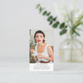 Moderne witte professionele zakelijke foto QR-code Visitekaartje (Staand voorkant)