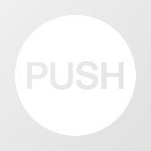 Moderne Witte PUSH & Pull Bedrijfswinkel Deur Raamsticker (Vel)