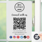 Moderne witte QR-code Een verbinding met sociale m Raamsticker (Huis)