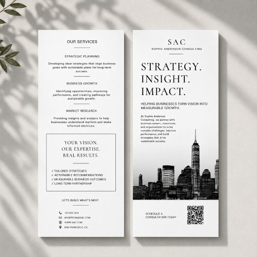Moderne Witte QR-code Professionele Consultant Reclamekaart