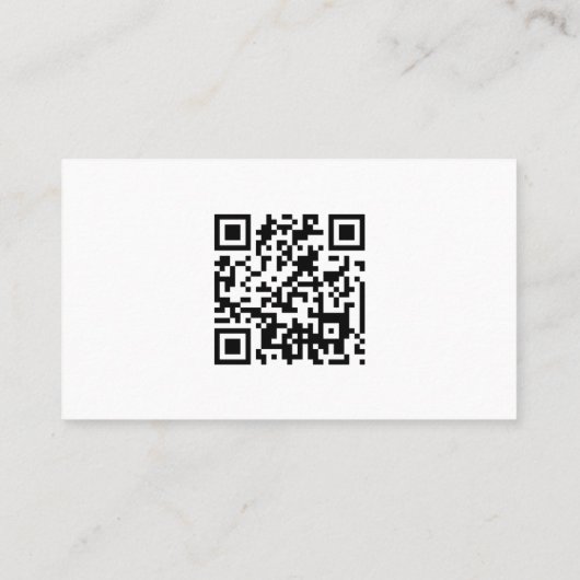 Moderne witte QR-code Visitekaartje (Achterkant)