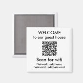 Moderne witte QR code Wifi info Airbnb verhuur Magneet (Voorkant / Achterkant)