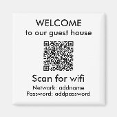 Moderne witte QR code Wifi info Airbnb verhuur Magneet (Voorkant)