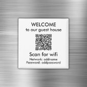 Moderne witte QR code Wifi info Airbnb verhuur Magneet