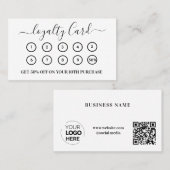 Moderne Witte QR Code Zakelijke Logo Klantenkaartje (Voorkant / Achterkant)