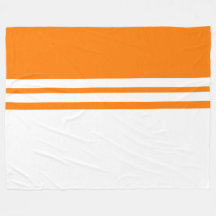 Moderne Witte Racing Stripes Tangerine Color Block