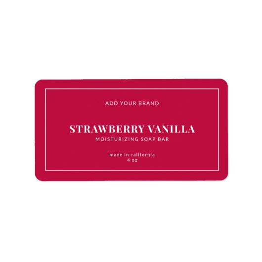 Moderne witte rand bewerkbaar kleurenetiket etiket (Voorkant)