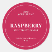 Moderne witte rand bewerkbaar kleurenetiket ronde sticker (Voorkant)