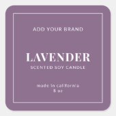 Moderne witte rand bewerkbaar kleurenetiket vierkante sticker (Voorkant)