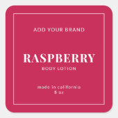 Moderne witte rand bewerkbaar kleurenetiket vierkante sticker (Voorkant)