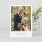 Moderne witte rand foto bruiloft dank u bedankkaart (Staand voorkant)