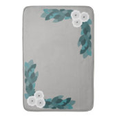 Moderne witte Ranunculus Flowers & Foliage Badmat (Voorkant Verticaal)