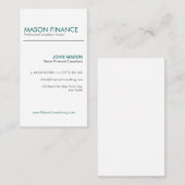 Moderne witte rechtop - professioneel Visitekaartj Visitekaartje (Voorkant / Achterkant)