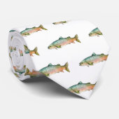 Moderne Witte Regenboog Forel Vis Visser Stropdas (Opgerold)
