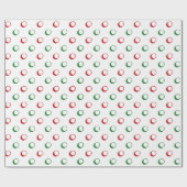 Moderne witte rode groene polka stippen schattige  cadeaupapier (Vlak)