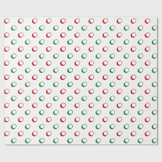 Moderne witte rode groene polka stippen schattige  cadeaupapier (Vlak)